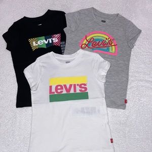 NWT Levi’s girls 3 pack short sleeve tees t-shirts 4/5